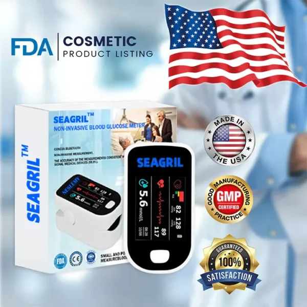 【OFFICIAL STORE】Non-Invasive Health Monitor (Measures Oxygen Saturation, Heart Rate, and Blood Pressure) 99.9% Accurate