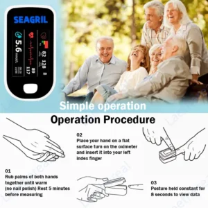 【OFFICIAL STORE】Non-Invasive Health Monitor (Measures Oxygen Saturation, Heart Rate, and Blood Pressure) 99.9% Accurate