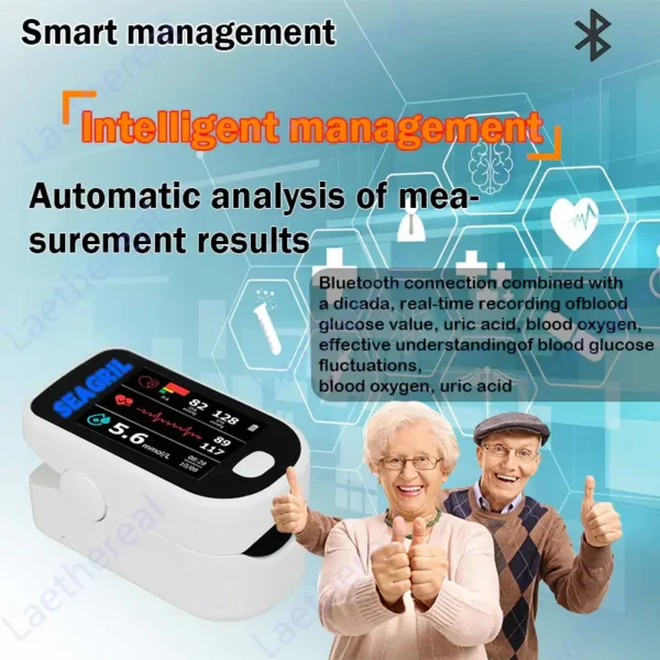 【OFFICIAL STORE】Non-Invasive Health Monitor (Measures Oxygen Saturation, Heart Rate, and Blood Pressure) 99.9% Accurate