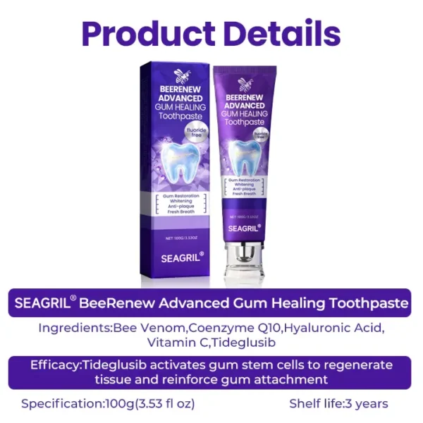 SEAGRIL® BeeRenew Advanced Gum Healing Toothpaste