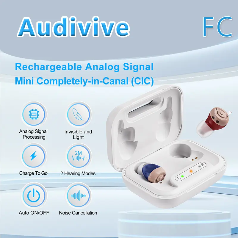 Audivive® 2.0 Rechargeable AI Hearing Aid
