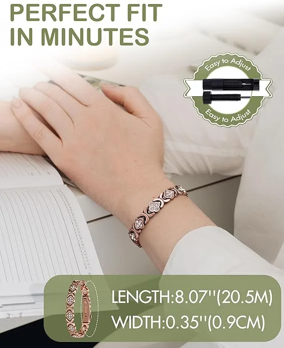 SEAGRIL® Copper Bracelets for Women. Pure Copper Magnetic Bracelet with 3800 Gauss Effective Magnets