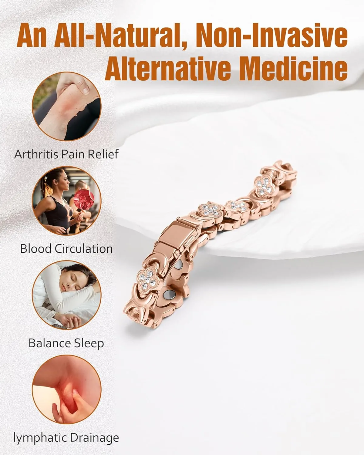 SEAGRIL® Copper Bracelets for Women. Pure Copper Magnetic Bracelet with 3800 Gauss Effective Magnets