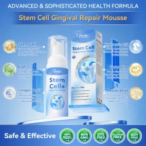 𝑃𝑖𝑐𝑑𝑜®🍁💖 𝑆𝑡𝑒𝑚 𝐶𝑒𝑙𝑙 𝐺𝑖𝑛𝑔𝑖𝑣𝑎𝑙 𝑅𝑒𝑝𝑎𝑖𝑟 𝑀𝑜𝑢𝑠𝑠𝑒(🦷Promote Tooth Regrowth • Remove Tartar • Strengthen Gums • Deep Clean & Freshen Breath)