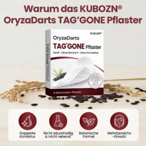 KUBOZN® OryzaDarts TAG’GONE – Schmerzfreie Entfernung an der Wurzel dank Schwarzer-Reis-Mikrotechnologie ✨