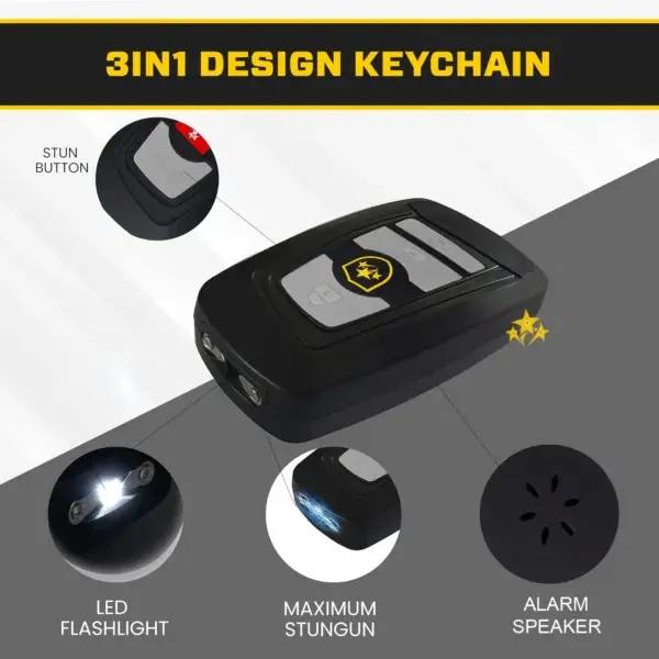SEAGRIL V77 3in1 Stun & Flashlight & Alarm Car Keychain