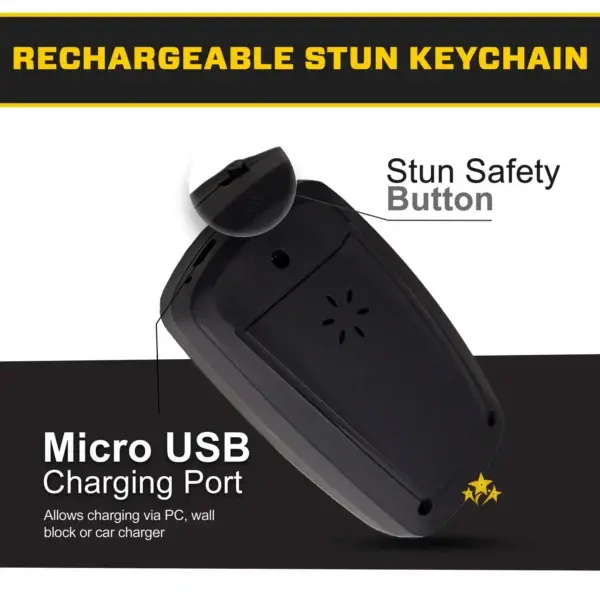 SEAGRIL V77 3in1 Stun & Flashlight & Alarm Car Keychain