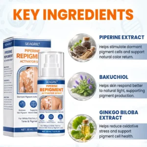 SEAGRIL® Piperine Repigment Activator Spray to Reactivate Dormant Pigment Cells & Restore Natural Skin Color