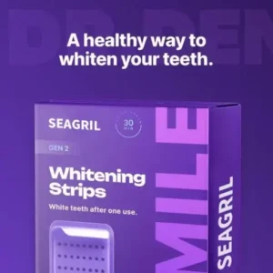 SEAGRIL™ Purple Teeth Whitening Strips 7/21 Treatments Peroxide-Free Enamel Safe No Tooth Sensitivity