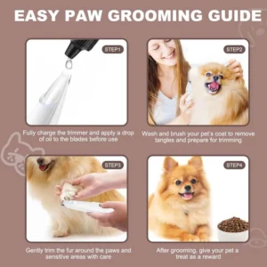 SEAGRIL Silent Electric Pet Claw and Hair Trimmer with LED Light | Safe and Low Noise, Suitable for Dogs and Cats