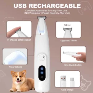 SEAGRIL Silent Electric Pet Claw and Hair Trimmer with LED Light | Safe and Low Noise, Suitable for Dogs and Cats