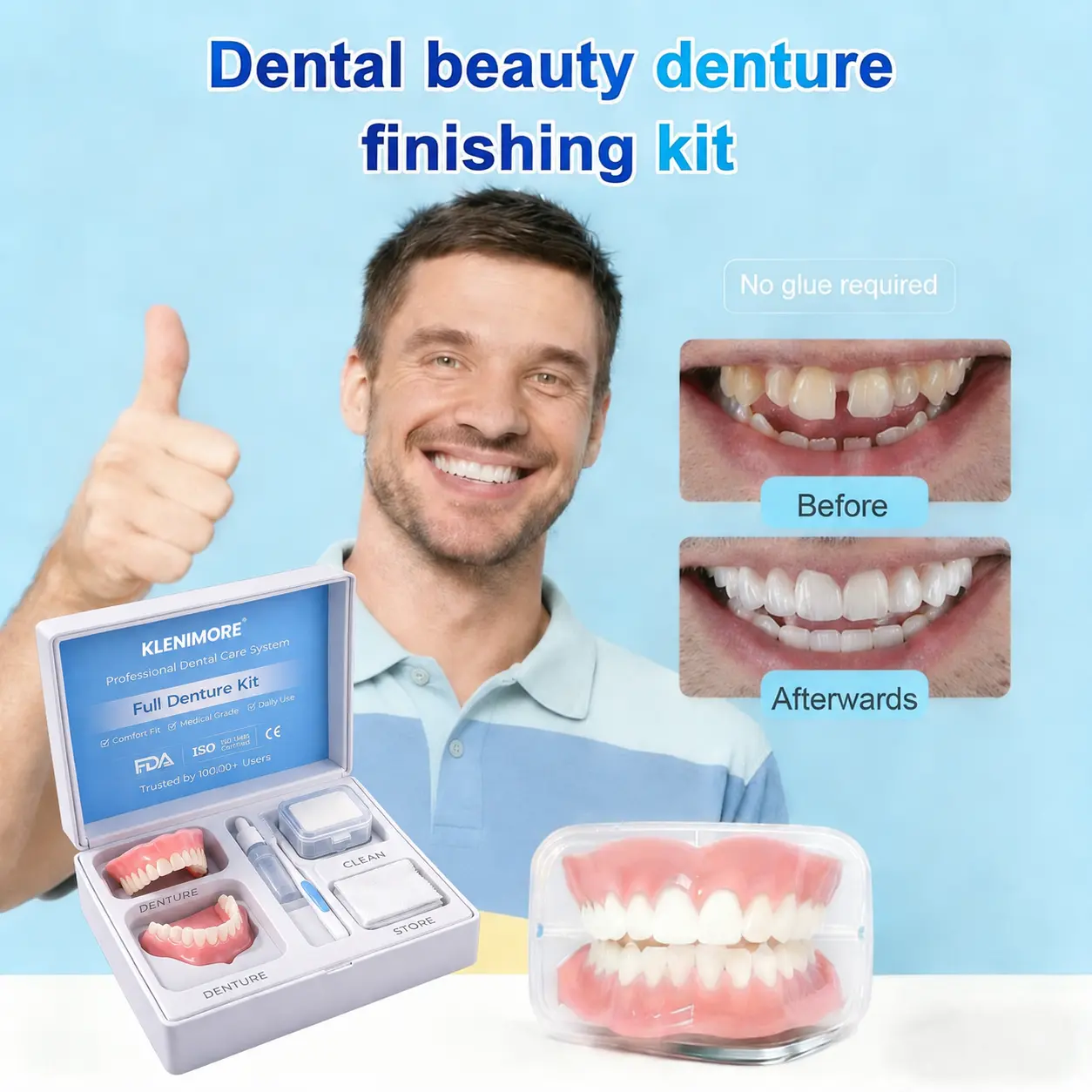 ⏰ KLENIMORE™ Custom-Fit Dentures ENDS TODAY 70% OFF | Smile with Confidence