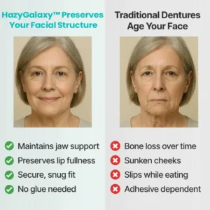 HazyGalaxy™ Soft Silicone Carbon Ceramic Teeth, Strong and White – Natural Look, Comfortable Fit