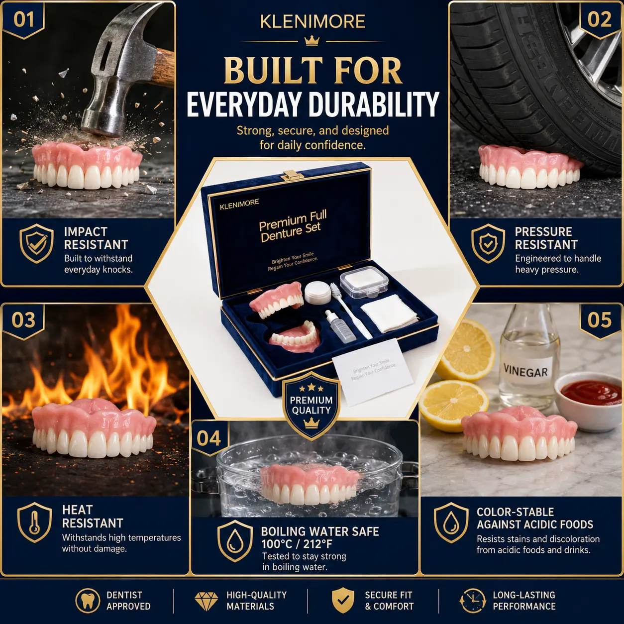 🔥Today's Special: 70% Off!(Affordable Beauty🧏♀️🧏♂️)--KLENIMORE™ --Advanced Customized Full Denture Set🦷