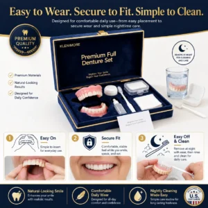🔥Today's Special: 70% Off!(Affordable Beauty🧏♀️🧏♂️)--KLENIMORE™ --Advanced Customized Full Denture Set🦷