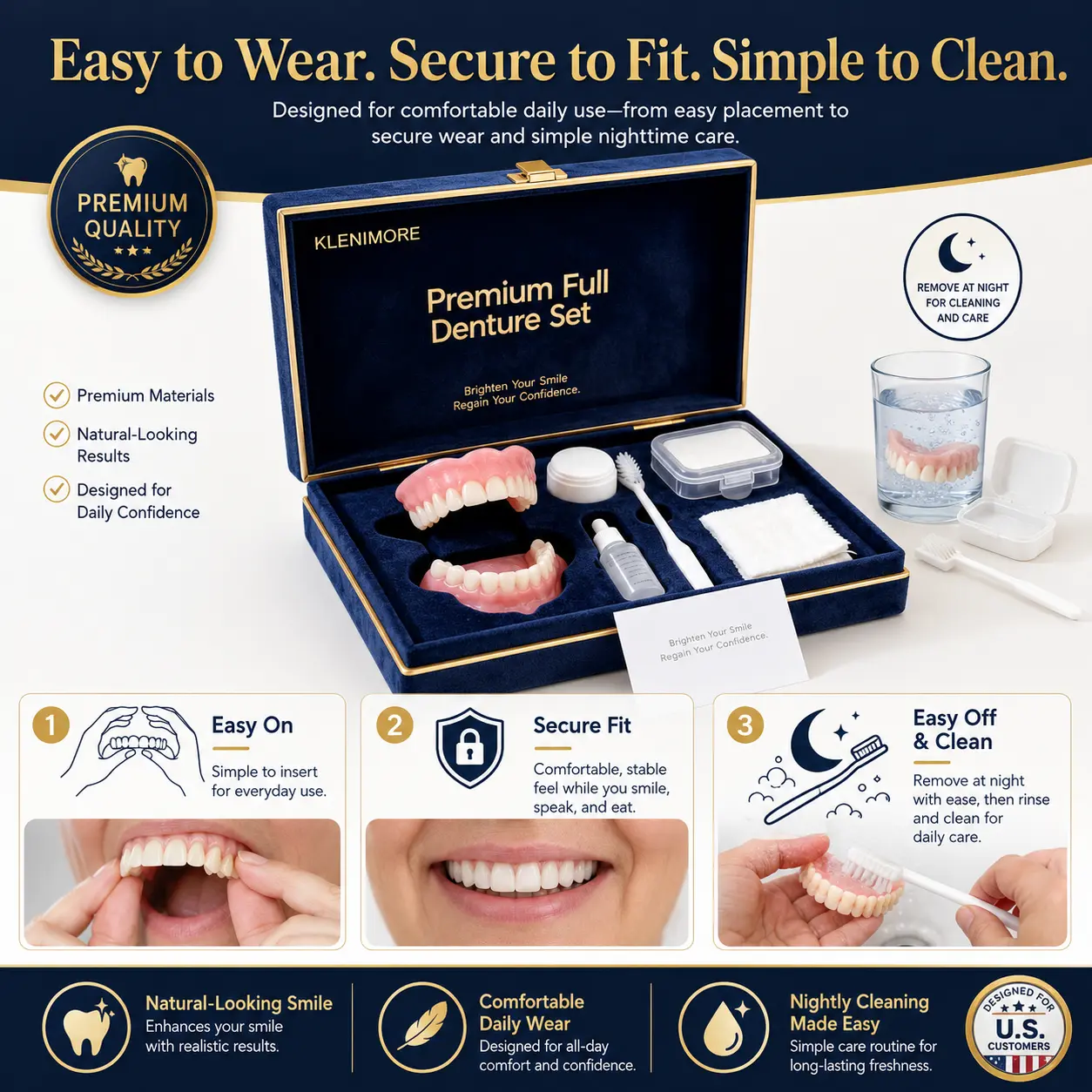 🔥Today's Special: 70% Off!(Affordable Beauty🧏♀️🧏♂️)--KLENIMORE™ --Advanced Customized Full Denture Set🦷