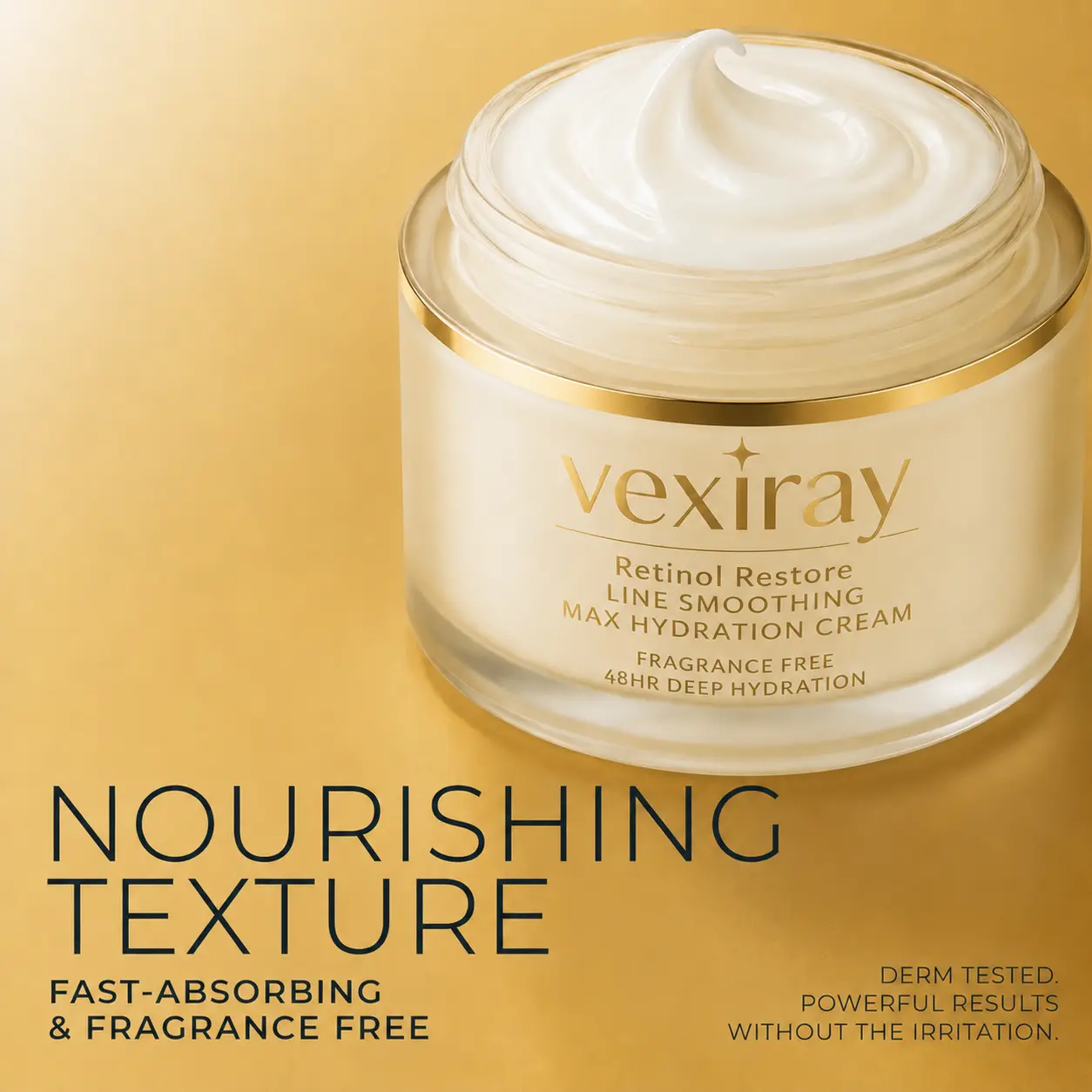 Vexiray Retinol Restore Max Hydration Anti-Aging Daily Face Moisturizer with Hyaluronic Acid, Fragrance-Free, Oil Free Skin Care