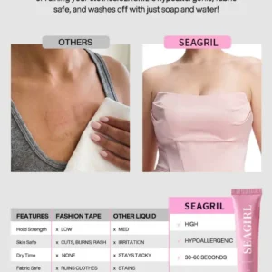 SEAGRIL® Professional Body Adhesive Sweat & Water Resistant Stain-Free Easy to Remove