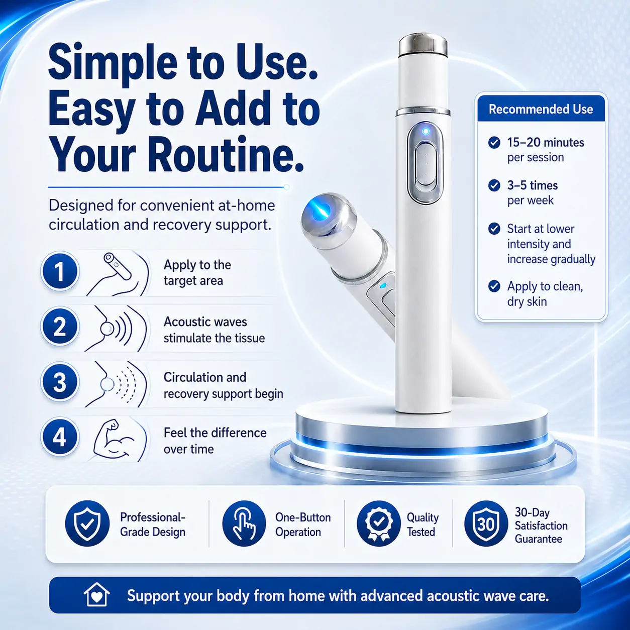 Ultrasonic Shock Wave Therapy Massager