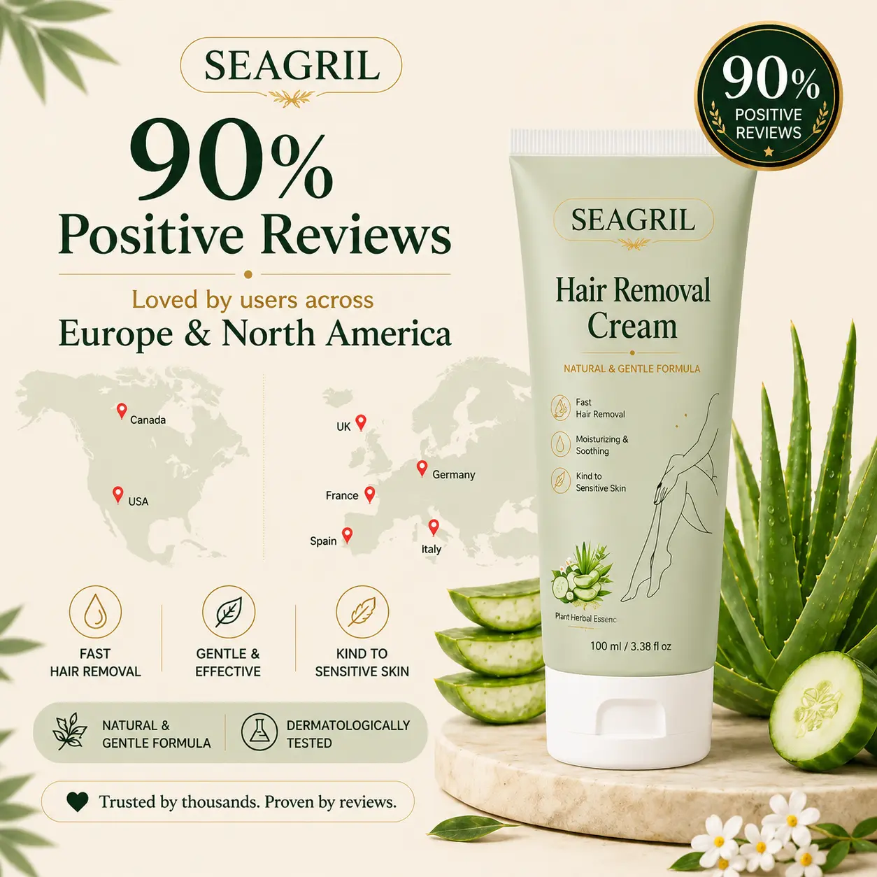 SEAGRIL® Natural Gentle Hair Removal Cream